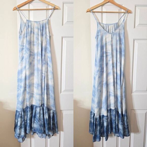 Free People full on maxi slip cami dress with peplum hem in tie dye XS - Picture 2 of 10